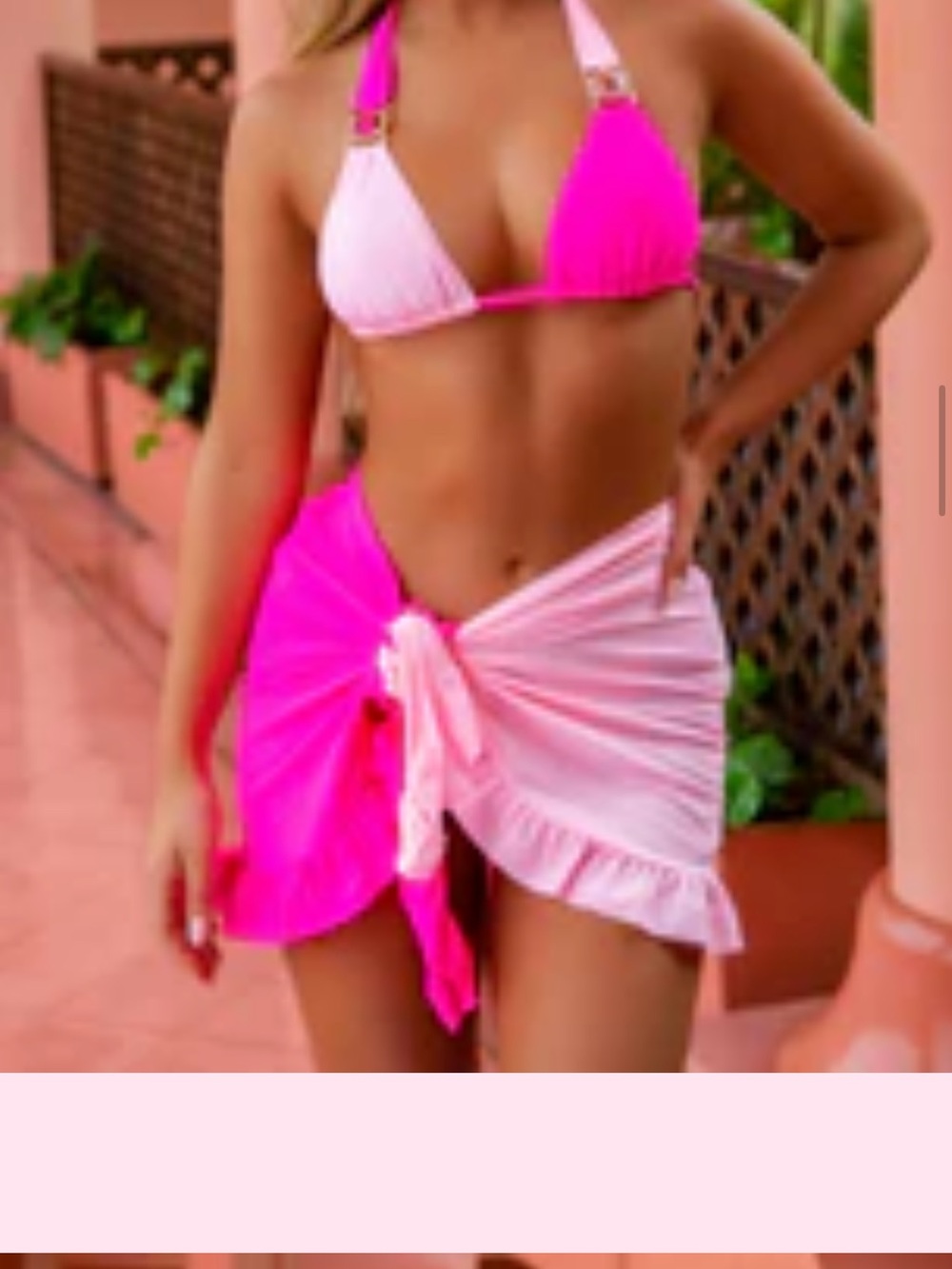 Moda Minx Neon Pink Ruffle Sarong Cover-Up | One Size | Beach Wrap